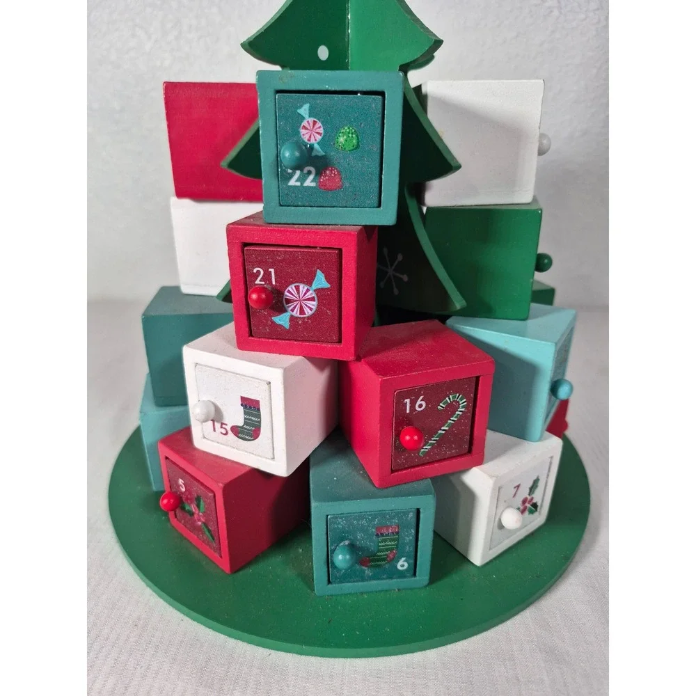 Ashland Wooden Christmas Tree Advent Calendar Countdown Decor